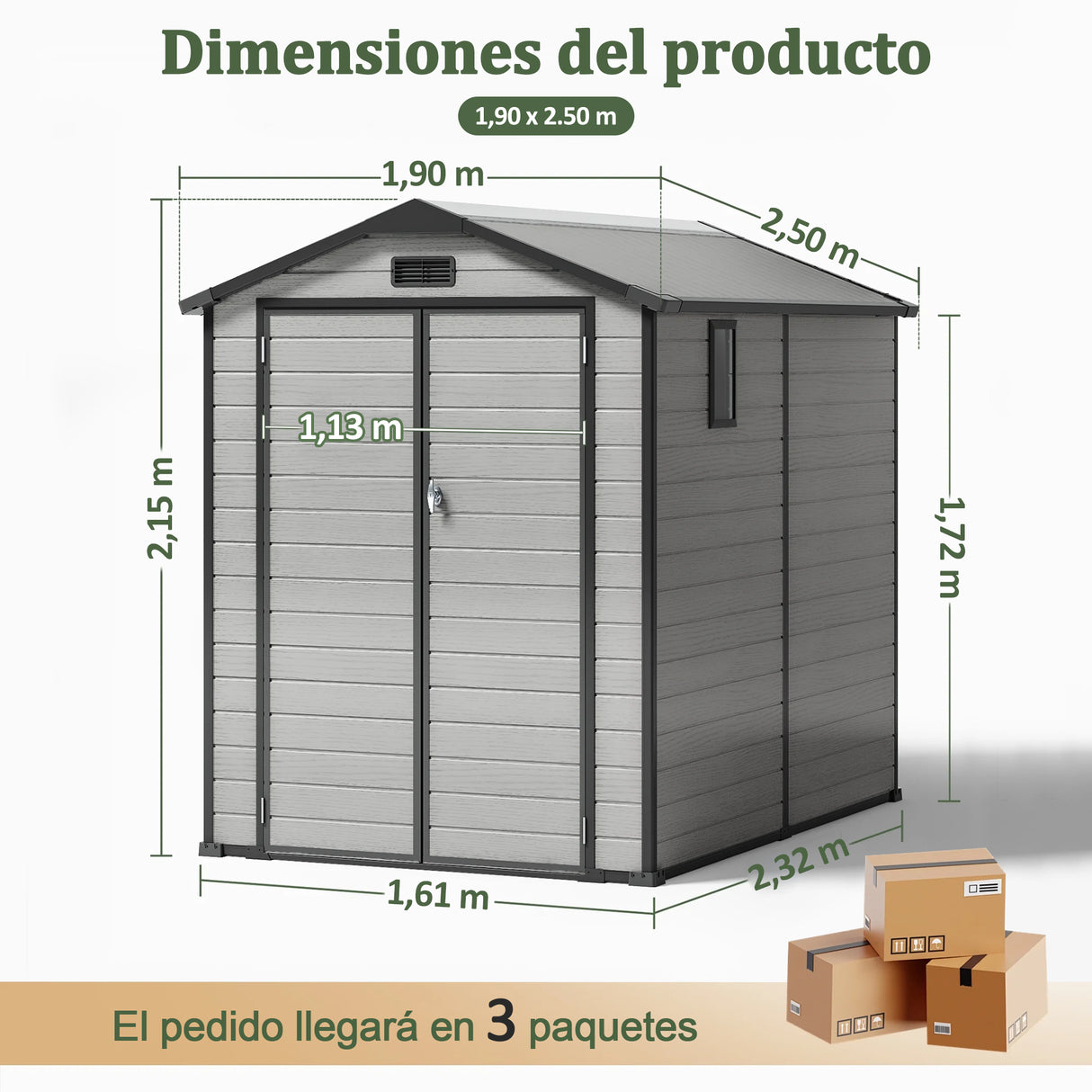 Cobertizo de Resina Patioslife YardVault | Caseta de Almacenamiento Impermeable y con Cerradura para Jardín