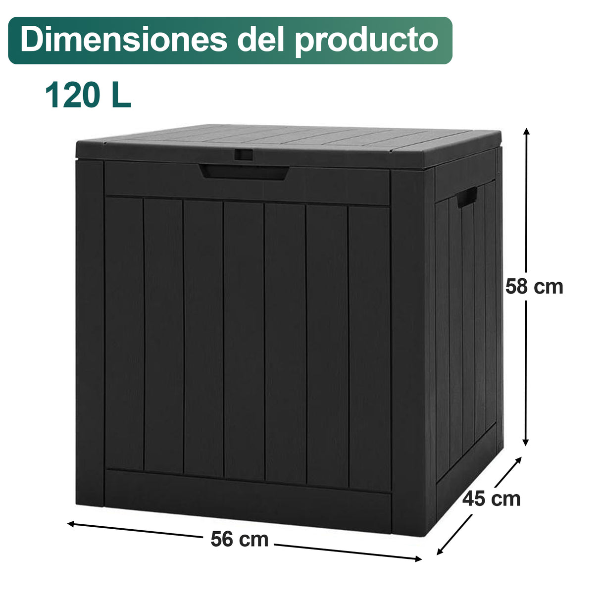 Patioslife YardVault Arcón de Resina para Jardín, Impermeable con Cerradura y Protección UV