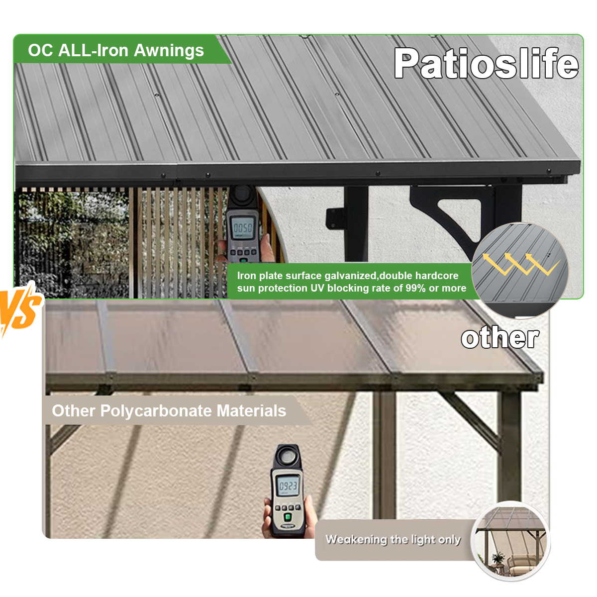 Patioslife Haven Gazebo de Techo Duro de Pared de Aluminio
