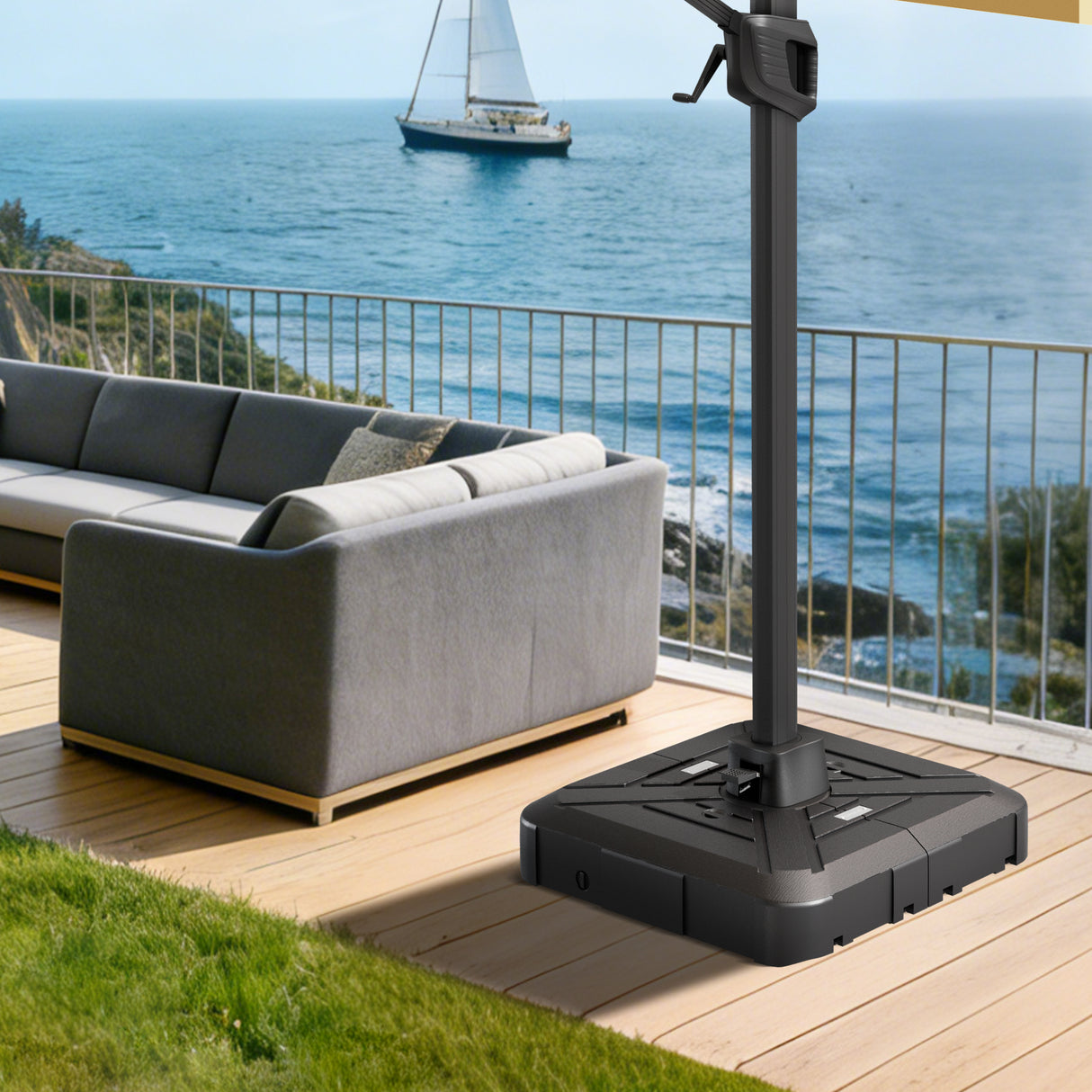 Patioslife Base Rellenable con Ruedas para Sombrilla y Parasol de Terraza
