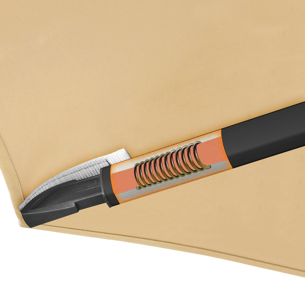 Patioslife Sistema de Retracción de Tela para Sombrilla de Brazo Lateral – Suave, Seguro y Fiable