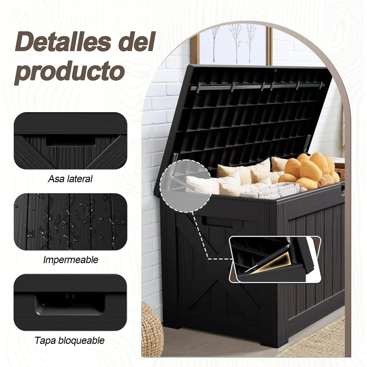 Patioslife YardVault Arcón de Resina para Jardín, Impermeable con Cerradura y Protección UV
