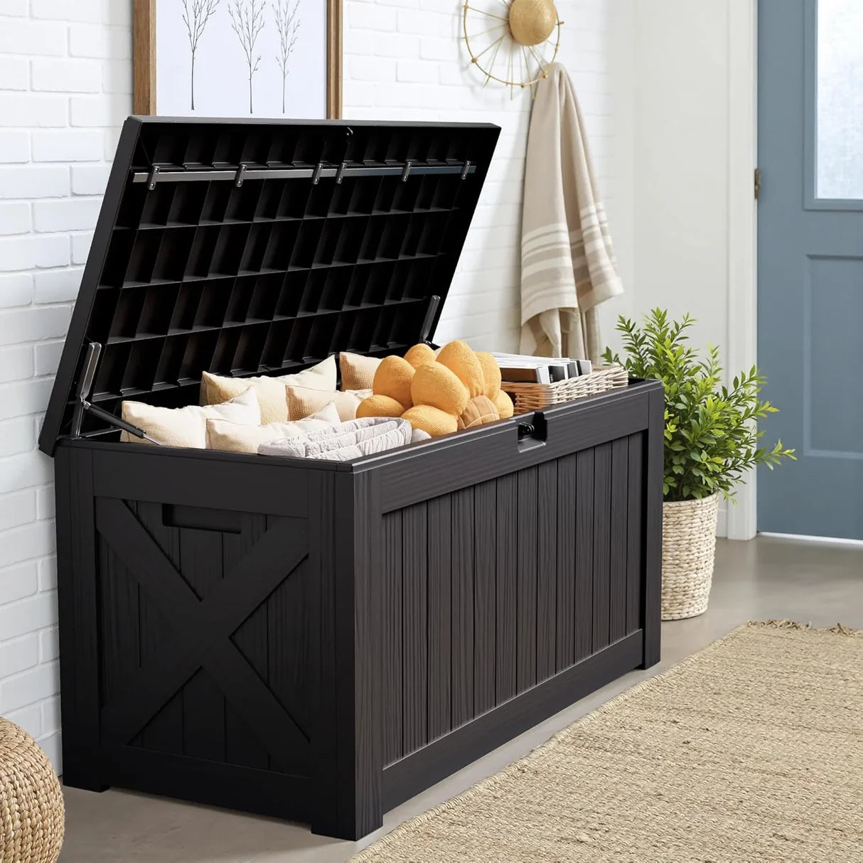Patioslife YardVault Arcón de Resina para Jardín, Impermeable con Cerradura y Protección UV