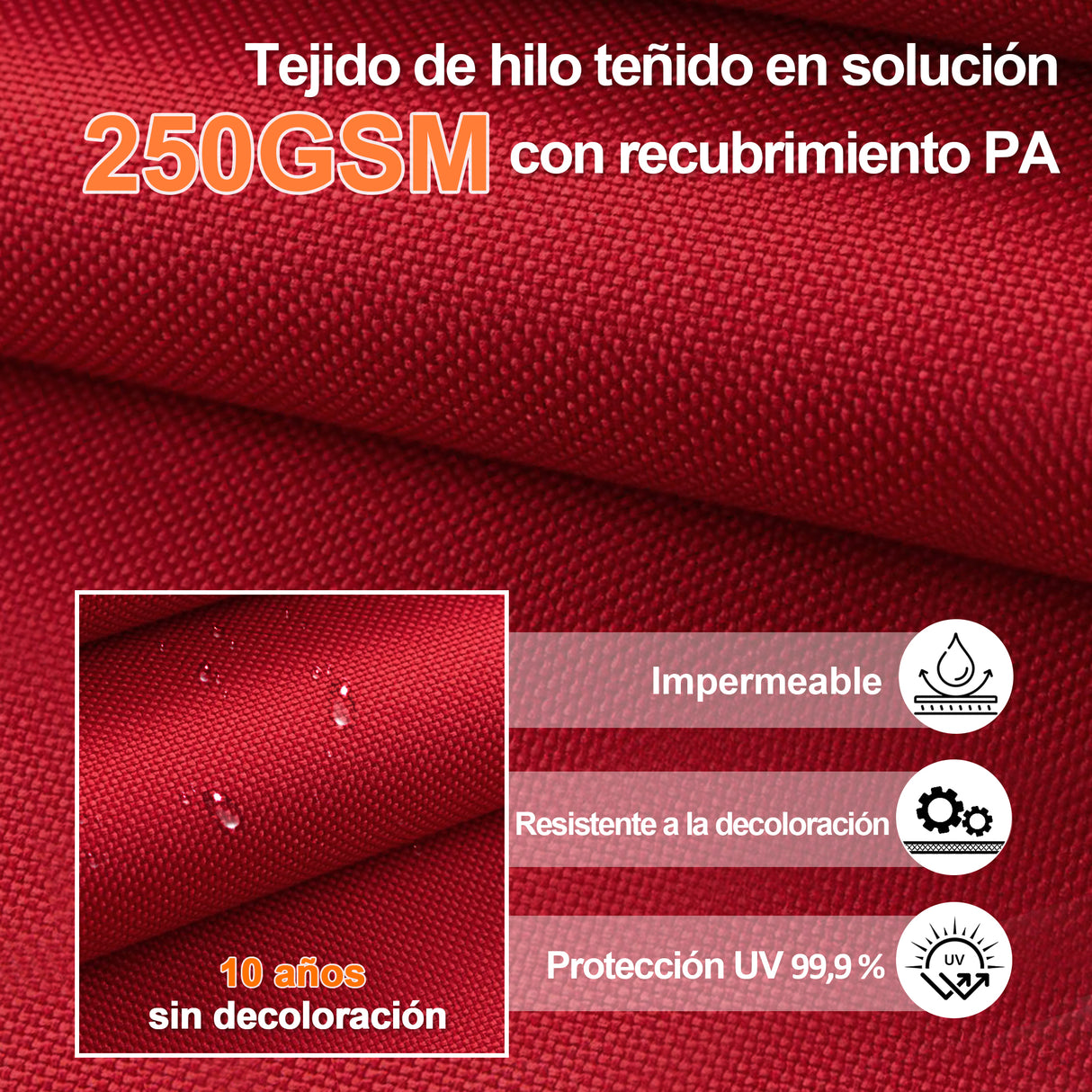 Patioslife Aegis Pro Sombrilla Excéntrica con Estructura de Aluminio para Jardín y Terraza