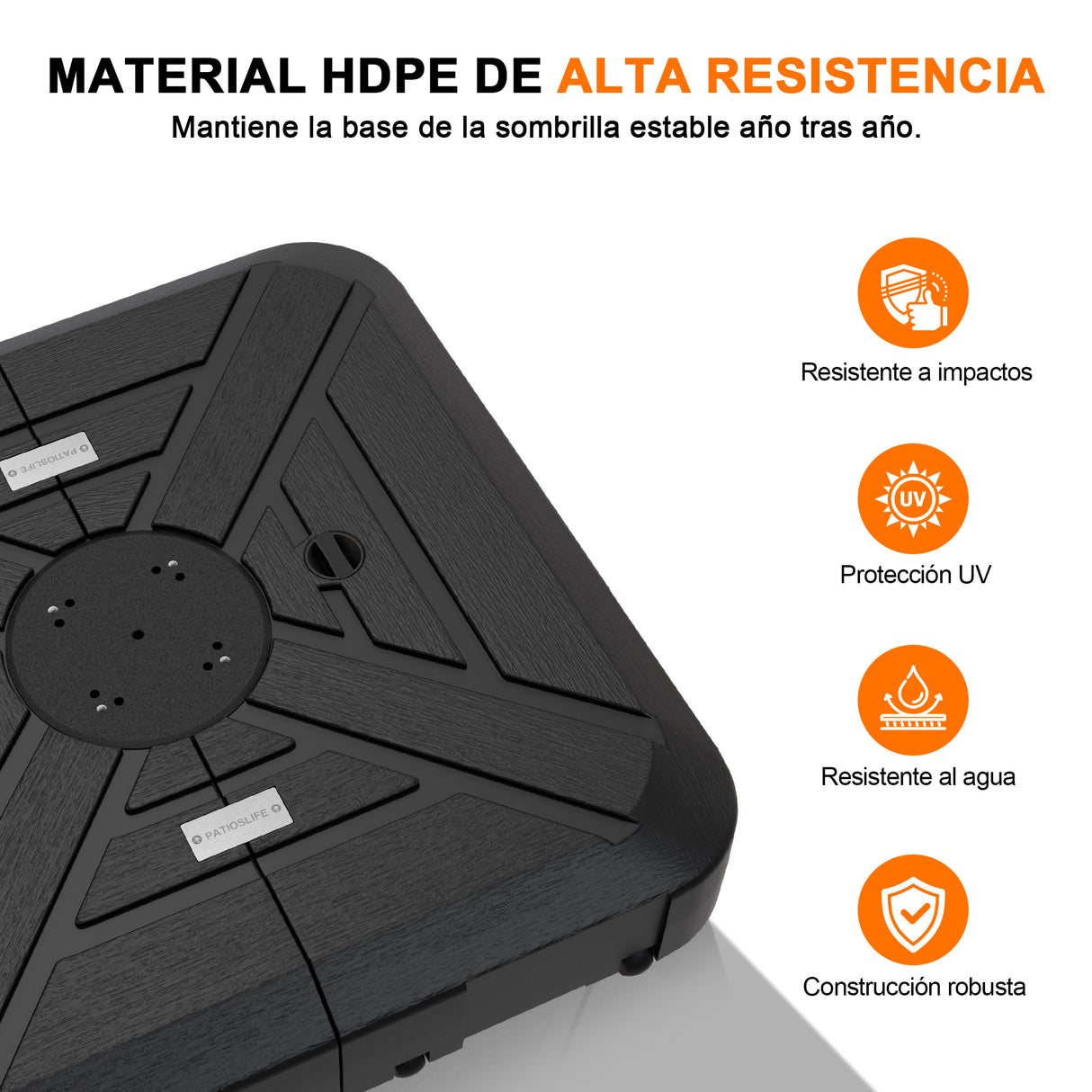 Patioslife Base Rellenable con Ruedas para Sombrilla y Parasol de Terraza