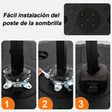 Patioslife Base Rellenable con Ruedas para Sombrilla y Parasol de Terraza