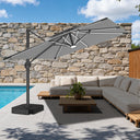 Patioslife Aegis Premium Parasol Excéntrico con LED Solar y Giro 360°