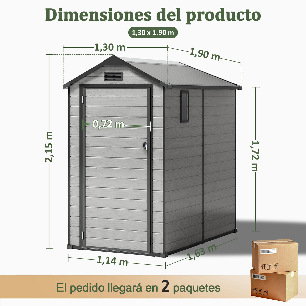 Cobertizo de Resina Patioslife YardVault | Caseta de Almacenamiento Impermeable y con Cerradura para Jardín