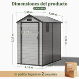 Cobertizo de Resina Patioslife YardVault | Caseta de Almacenamiento Impermeable y con Cerradura para Jardín
