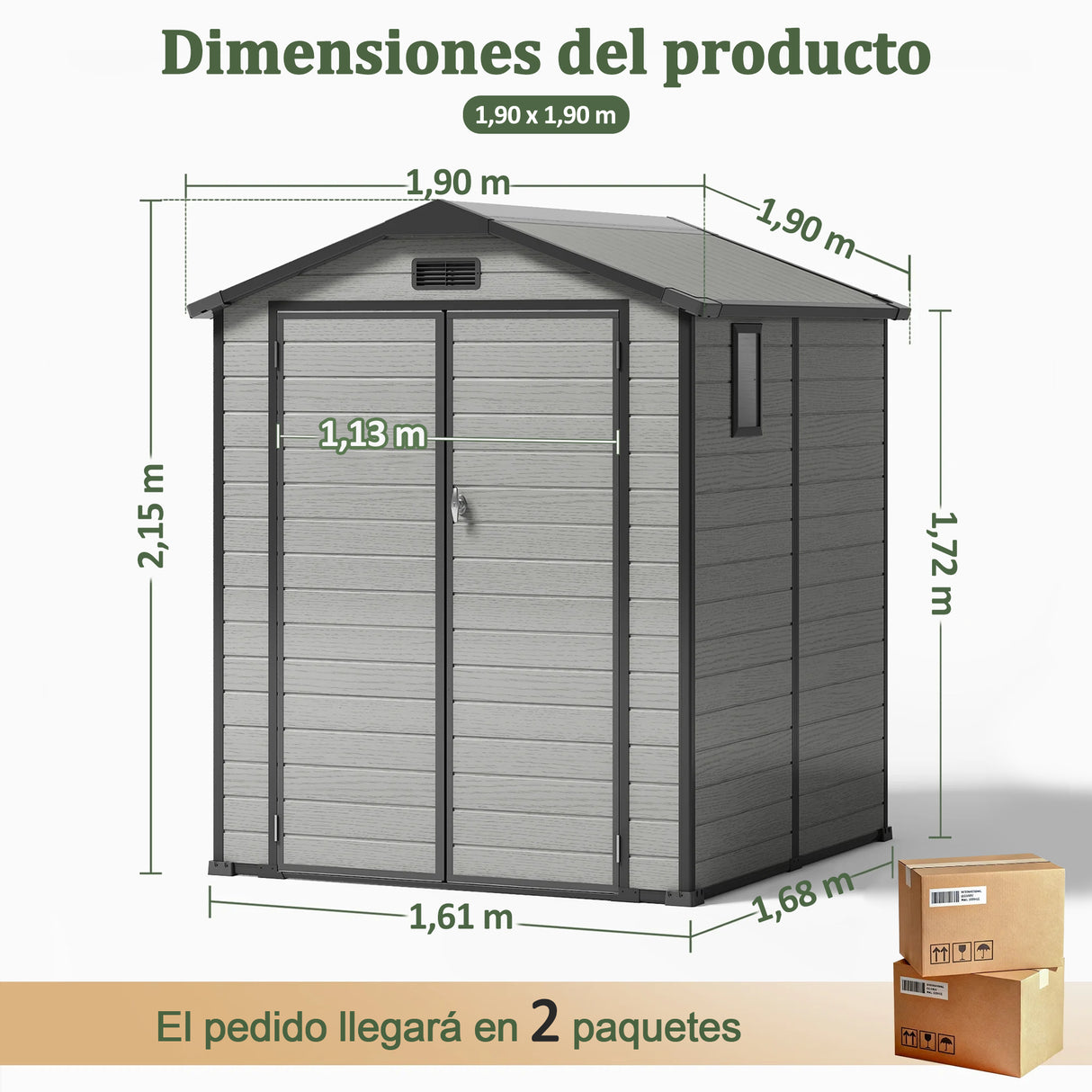 Cobertizo de Resina Patioslife YardVault | Caseta de Almacenamiento Impermeable y con Cerradura para Jardín