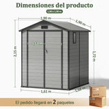 Cobertizo de Resina Patioslife YardVault | Caseta de Almacenamiento Impermeable y con Cerradura para Jardín