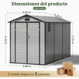 Cobertizo de Resina Patioslife YardVault | Caseta de Almacenamiento Impermeable y con Cerradura para Jardín