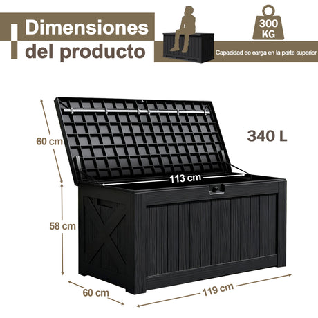 Patioslife YardVault Arcón de Resina para Jardín, Impermeable con Cerradura y Protección UV