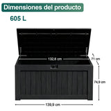 Patioslife YardVault Arcón de Resina para Jardín, Impermeable con Cerradura y Protección UV