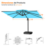 Patioslife Aegis Pro Sombrilla Excéntrica con Estructura de Aluminio para Jardín y Terraza