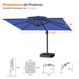 Patioslife Aegis Pro Sombrilla Excéntrica con Estructura de Aluminio para Jardín y Terraza
