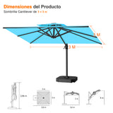 Patioslife Aegis Pro Sombrilla Excéntrica con Estructura de Aluminio para Jardín y Terraza