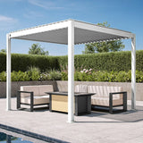 Patioslife Atlantic Pérgola de Aluminio con Lamas Ajustables y Luces LED
