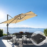 Patioslife Aegis Premium Parasol Excéntrico con LED Solar y Giro 360°