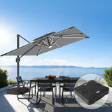 Patioslife Aegis Premium Parasol Excéntrico con LED Solar y Giro 360°