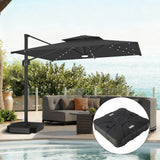 Patioslife Aegis Pro Sombrilla Excéntrica con Iluminación LED Solar, Estructura de Aluminio Termolacado y Rotación 360°