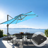 Patioslife Aegis Premium Parasol Excéntrico con LED Solar y Giro 360°