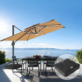 Patioslife Aegis Premium Parasol Excéntrico con LED Solar y Giro 360°
