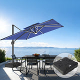 Patioslife Aegis Premium Parasol Excéntrico con LED Solar y Giro 360°