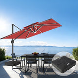 Patioslife Aegis Premium Parasol Excéntrico con LED Solar y Giro 360°