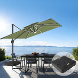 Patioslife Aegis Premium Parasol Excéntrico con LED Solar y Giro 360°