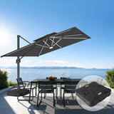 Patioslife Aegis Premium Parasol Excéntrico con LED Solar y Giro 360°