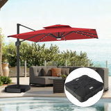 Patioslife Aegis Pro Sombrilla Excéntrica con Iluminación LED Solar, Estructura de Aluminio Termolacado y Rotación 360°