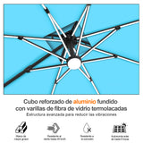 Patioslife Aegis Premium Parasol Excéntrico con LED Solar y Giro 360°