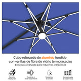 Patioslife Aegis Premium Parasol Excéntrico con LED Solar y Giro 360°