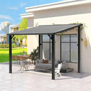 Patioslife Haven Gazebo de Techo Duro de Pared de Aluminio