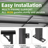 Patioslife Haven Gazebo de Techo Duro de Pared de Aluminio