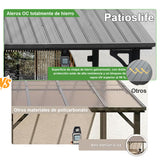 Patioslife Haven Gazebo de Techo Duro de Pared de Aluminio