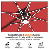 Patioslife Aegis Premium Parasol Excéntrico con LED Solar y Giro 360°