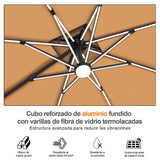 Patioslife Aegis Premium Parasol Excéntrico con LED Solar y Giro 360°