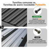 Patioslife Haven Gazebo de Techo Duro de Pared de Aluminio
