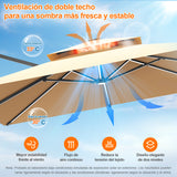 Patioslife Aegis Premium Parasol Excéntrico con LED Solar y Giro 360°