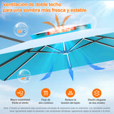Patioslife Aegis Premium Parasol Excéntrico con LED Solar y Giro 360°