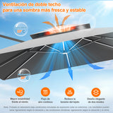Patioslife Aegis Premium Parasol Excéntrico con LED Solar y Giro 360°