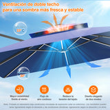 Patioslife Aegis Premium Parasol Excéntrico con LED Solar y Giro 360°