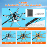 Patioslife Aegis Premium Parasol Excéntrico con LED Solar y Giro 360°