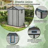 Cobertizo de Resina Patioslife YardVault | Caseta de Almacenamiento Impermeable y con Cerradura para Jardín