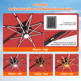 Patioslife Aegis Premium Parasol Excéntrico con LED Solar y Giro 360°