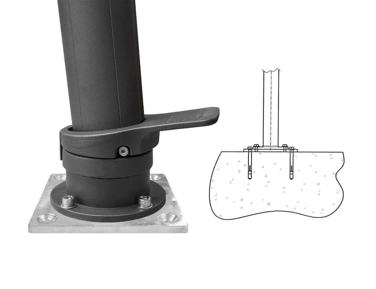 Kit de instalación para terraza de hormigón | Para sombrilla voladiza Patioslife Aegis
