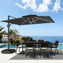 Patioslife Aegis Premium Parasol Excéntrico con LED Solar y Giro 360°