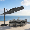 Patioslife Aegis Pro Sombrilla Excéntrica con Iluminación LED Solar, Estructura de Aluminio Termolacado y Rotación 360°